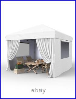 10x10ft Pop Up Canopy Tent Outdoor Canopy with Removable Tent Shelter 4-Sidewall