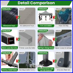 10x10ft Pop Up Canopy with Removable Awning Heavy Duty Commercial Event Gazebo