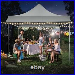 10x10ft Pop Up Canopy with Removable Awning Heavy Duty Commercial Event Gazebo