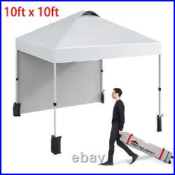 10x10ft Pop Up Canopy with Side Walls Patio Tent for Outdoor Commercial Canopies