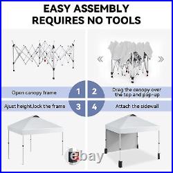 10x10ft Pop Up Canopy with Side Walls Patio Tent for Outdoor Commercial Canopies