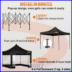 10x10ft Waterproof & UV-Resistant Pop-Up Gazebo with Removable Sidewalls