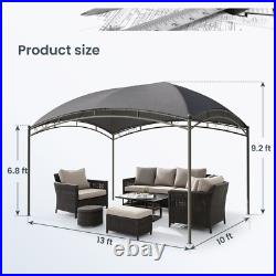 10x13ft Outdoor Pergola Gazebo Canopy Patios Heavy Duty Wall-Mounted Awnings