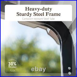 10x15 FT Outdoor Carport Heavy Duty Metal Carport Car Metal Awning with Sidewall