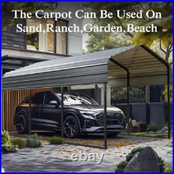 10x15 FT Outdoor Carport Heavy Duty Metal Carport with Sidewall for Car & Boat