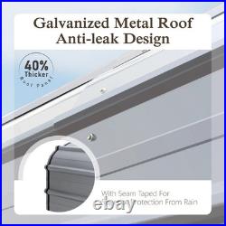 10x15 FT Outdoor Carport Heavy Duty Metal Carport with Sidewall for Car & Boat