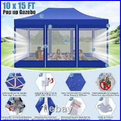 10x15' Gazebo Canopy Tent Pop Up with Mosquito Netting Outdoor Party Shelter#