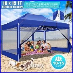 10x15' Gazebo Canopy Tent Pop Up with Mosquito Netting Outdoor Party Shelter#