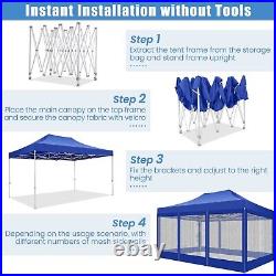10x15' Gazebo Canopy Tent Pop Up with Mosquito Netting Outdoor Party Shelter#
