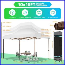 10x15 Heavy Duty Canopy Outdoor Commercial Waterproof UV 50+ Tent with Sidewall