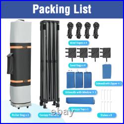 10x15 Heavy Duty Pop Up Canopy Tent with 4 Sidewalls, Adjustable Outdoor Canopy 10x15 Heavy Duty Pop Up Canopy Tent with 4 Sidewalls, Adjustable Outdoor Canopy