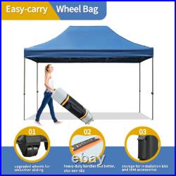 10x15 Heavy Duty Pop Up Canopy Tent with 4 Sidewalls, Adjustable Outdoor Canopy