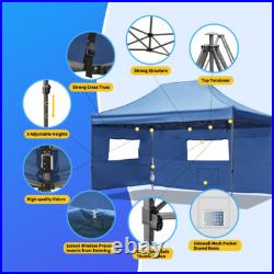 10x15 Heavy Duty Pop Up Canopy Tent with 4 Sidewalls, Adjustable Outdoor Canopy