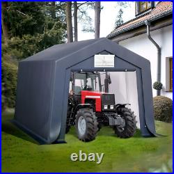 10x15' Outdoor Storage Shelter Shed Portable Canopy Carport Garage with 2 Doors
