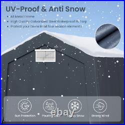 10x15' Outdoor Storage Shelter Shed Portable Canopy Carport Garage with 2 Doors 10x15' Outdoor Storage Shelter Shed Portable Canopy Carport Garage with 2 Doors