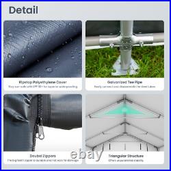 10x15' Outdoor Storage Shelter Shed Portable Canopy Carport Garage with 2 Doors