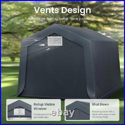 10x15' Outdoor Storage Shelter Shed Portable Canopy Carport Garage with 2 Doors