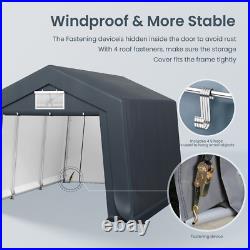 10x15' Outdoor Storage Shelter Shed Portable Canopy Carport Garage with 2 Doors
