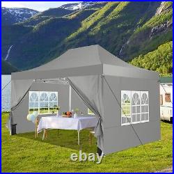 10x15 Pop up Canopy Heavy Duty Commercial Gazebo with 4 Sidewalls & Roller Bag