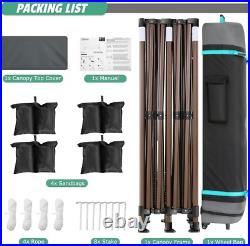 10x15 Pop up Canopy Heavy Duty with 4 Sidewalls, Easy Set-up Commercial Outdoor