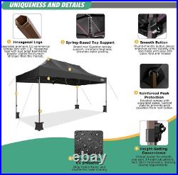 10x15 Pop up Canopy Heavy Duty with 4 Sidewalls, Easy Set-up Commercial Outdoor