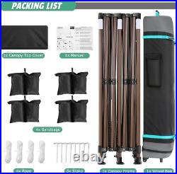 10x15 Pop up Canopy Heavy Duty with 4 Sidewalls, Easy Set-up Commercial Outdoor