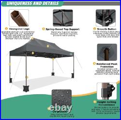 10x15 Pop up Canopy Heavy Duty with 4 Sidewalls, Easy Set-up Commercial Outdoor
