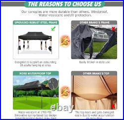 10x15 Pop up Canopy Heavy Duty with 4 Sidewalls, Easy Set-up Commercial Outdoor