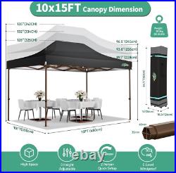 10x15 Pop up Canopy Heavy Duty with 4 Sidewalls, Easy Set-up Commercial Outdoor