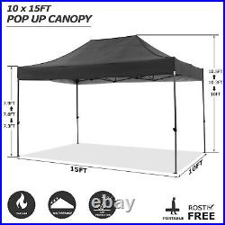 10x15 Pop up Canopy Tent Heavy Duty Commercial Waterproof Gazebo with Sidewalls