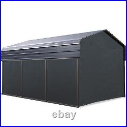 10x15 ft Outdoor Carport Heavy Duty Gazebo Garage Car Shelter Shade with Sidewall