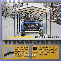 10x15FT Outdoor Metal Carport Heavy Duty Gazebo Garage for Cars Boats Shelter