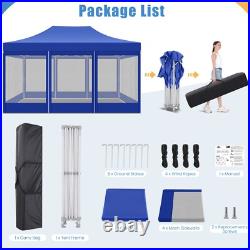 10x15FT Pop Up Canopy Commercial Gazebo Outdoor Instant Party Garden Screen Tent