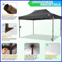10x15ft Heavy Duty Canopy Tent Outdoor Waterproof UV 50+ Gazebo with 4 Sandbags