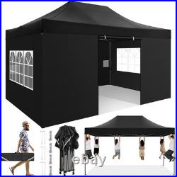 10x15ft Heavy Duty Pop up Canopy with 4 Sidewalls Commercial Outdoor Party Tent