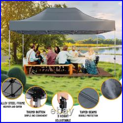 10x15ft Heavy Duty Pop up Canopy with 4 Sidewalls Commercial Outdoor Party Tent