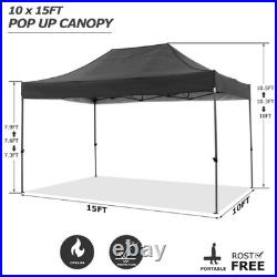 10x15ft Heavy Duty Pop up Canopy with 4 Sidewalls Commercial Outdoor Party Tent