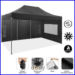 10x15ft Heavy Duty Pop up Canopy with 4 Sidewalls Commercial Outdoor Party Tent