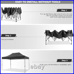 10x15ft Heavy Duty Pop up Canopy with 4 Sidewalls Commercial Outdoor Party Tent