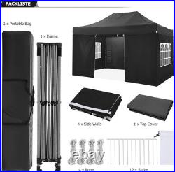 10x15ft Heavy Duty Pop up Canopy with 4 Sidewalls Commercial Outdoor Party Tent
