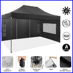 10x15ft Heavy Duty Pop up Canopy with 4 Sidewalls Commercial Outdoor Party Tent