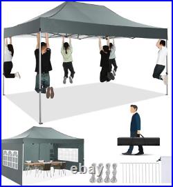 10x15ft Pop up Canopy Tent Heavy Duty Waterproof UPF 50+ Gazebo with 4 Sidewalls