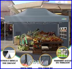 10x15ft Pop up Canopy Tent Heavy Duty Waterproof UPF 50+ Gazebo with 4 Sidewalls