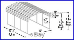 10x15x7 Arrow Shed ShelterLogic Metal Carport Canopy CPH101507 Wind & Snow Rated