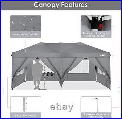 10x20'/10' EZ Pop up Canopy Waterproof Commercial Party Tent Gazebo withSidewalls