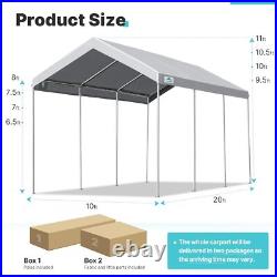 10x20 Adjustable Carport Heavy Duty Outdoor Canopy Shelter Garage Storage Shed