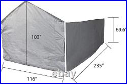 10x20 Canopy Garage Side Wall Kit Car Shelter Big Tent Parking Carport Portable