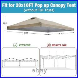 10x20 Canopy Replacement Top Cover with Air Vents for Pop up Canopy Gazebo
