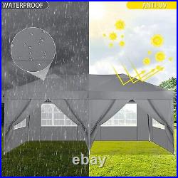 10x20 CanopyEZ Pop Up Tent Heavy Duty Outdoor Event Shelter Sun Shade Tent. Gray