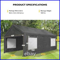 10x20 Carport Canopy Carport Shelter Garage Heavy Duty Outdoor Party Shed Tent